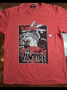 The Kooples Red Graphic Vampire Short Sleeve Tee - Black & White Print
